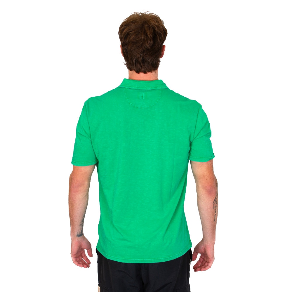 Interlocking UO, Green, Polo, Cotton Blend, Men, Unisex, Johnny-O, Dyed, Oregon design, Shirt, 942933
